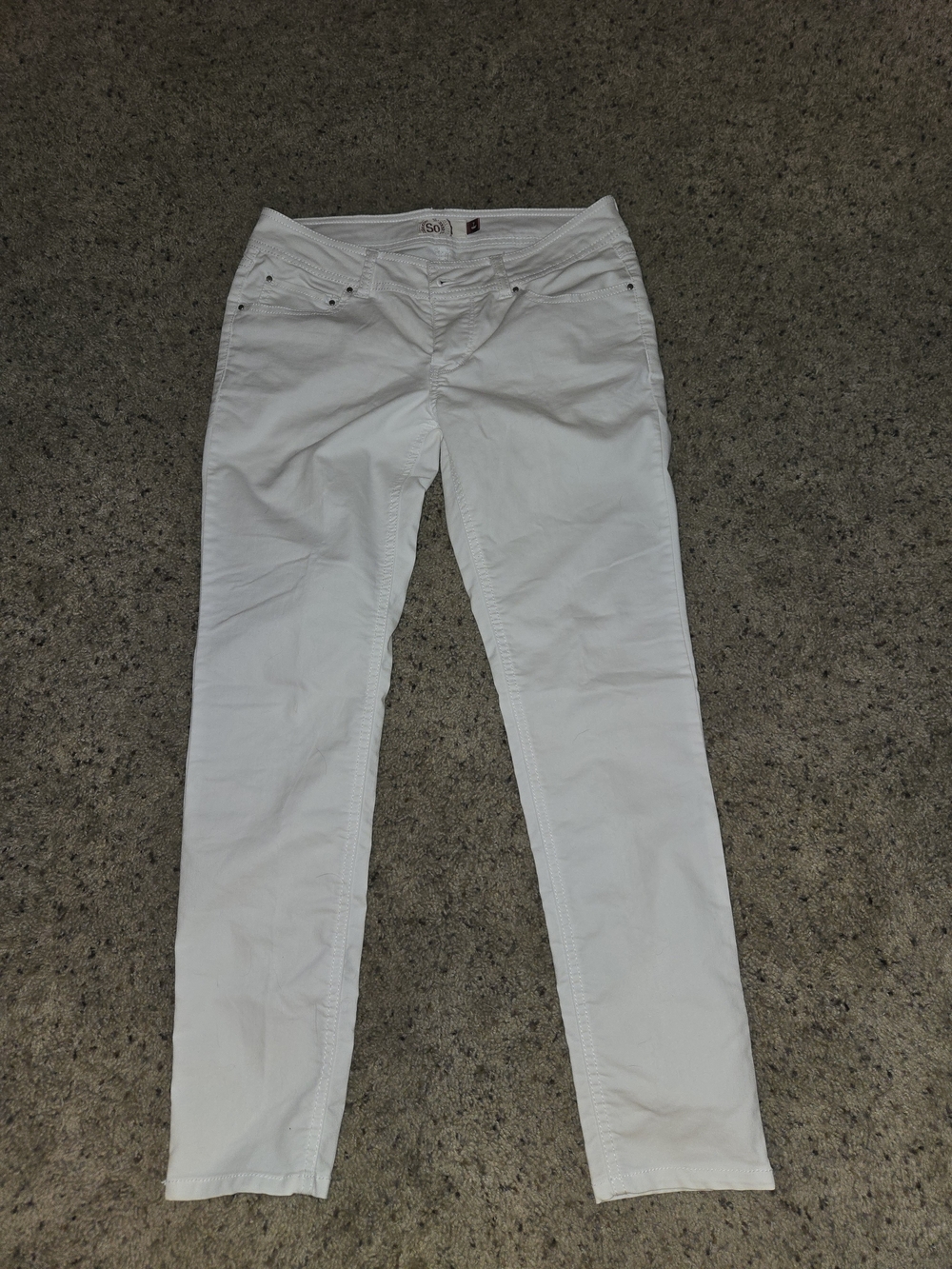 SO White Slim Straight Pants